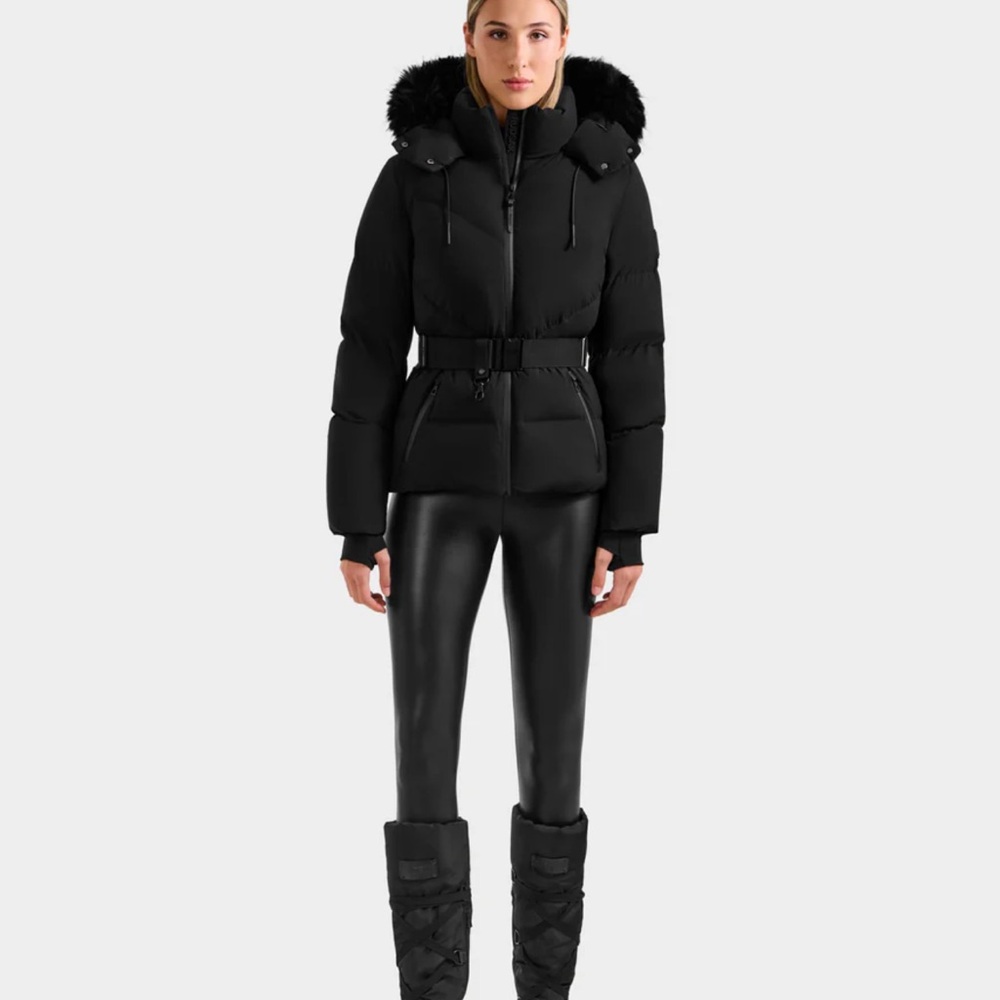 RUDSAK Black Puffer Jacket with Fur Trim